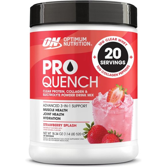 Optimum Nutrition Proteína clara Pro Quench sabor Strawberry Splash 520 g, 20 porciones