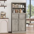 thumbnail image 4 of Yeshouse Armario independiente alto de 130 cm con puertas, dos cajones y estantes, ideal para cocina, comedor, baño, despensa y lavandería, 4 of 7