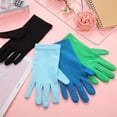 thumbnail image 3 of Zhuge Guantes cortos de satén para mujer, guantes para niños y adultos, guantes para bodas, fiestas, guantes hasta la muñeca, guantes para vestido, guantes de ópera, morado oscuro, 3 of 4