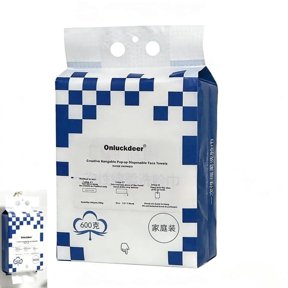 Toallitas Faciales Onluckdeer Biodegradables Blancas Diseño para Colgar