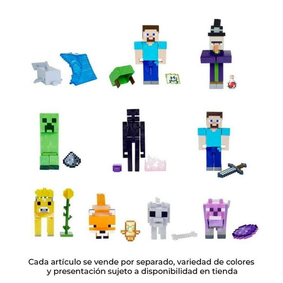 Figura de Acción Minecraft Vanilla de 3.25 Pulgadas con Crafting Varios Modelos 1 Pieza