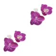 thumbnail image 2 of Cabezas de orquídeas artificiales elegantes Advancent 50 Uds. seda aspecto realista púrpura rojo 2Conjunto, 2 of 6