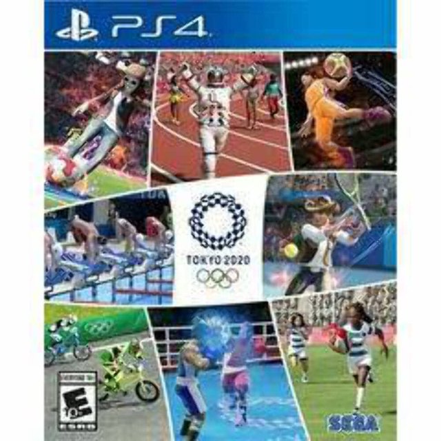 juegos olímpicos tokyo 2020 sony playstation 4 Nuevo juego PS4, portada tipo collage con corredor de 100 m, futbolistas, boxeador, salto de vallas, tenista y motocross; logo oficial Tokyo 2020 centrado, marca SEGA visible y estuche azul cerrado de fábrica.