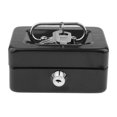 thumbnail image 2 of Contenedor de almacenamiento portátil de metal creativo con cerradura y caja para dinero Negro, 2 of 9
