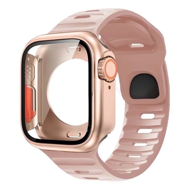 Correa de Silicona Deportiva con Case 360 de Vidrio Templado para Apple Watch