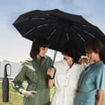 thumbnail image 1 of Xihbxyly Paraguas Automático Resistente Al Viento con Mosquetón - Paraguas de Viaje Grande de 27 Pulgadas, Negro/Blanco, Diseño Resistente de 10 Varillas, Apertura y Cierre Automáticos, Impermeable y, 1 of 7