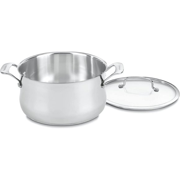 Cacerola Cuisinart Contour de acero inoxidable de 6 litros con tapa de vidrio