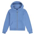 thumbnail image 3 of Sudadera de manga larga con cuello redondo y media cremallera para niñas de 5 a 14 años, sudadera corta de felpa suave y ligera con bolsillo, como se muestra en la imagen, de 5 a 13 años., 3 of 4