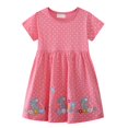 thumbnail image 1 of Vestido de manga corta para niña REDARER, de algodón, bordado, informal, con apliques, para tallas 3-4 años, 1 of 4