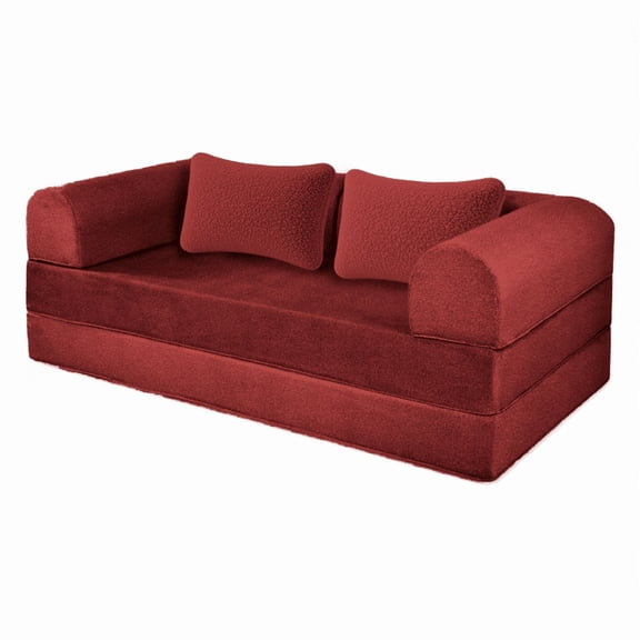 SOFA CAMA TEDDY KING SIZE SMOOTH BIRGUNDY