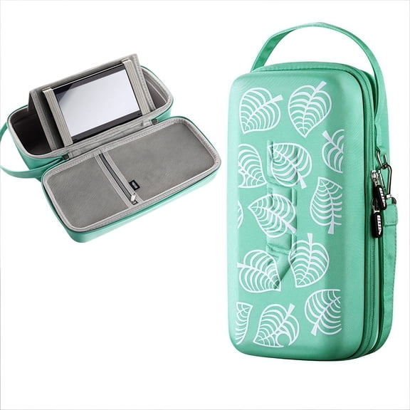 Estuche rígido protector y organizador compatible con Nintendo Switch OLED con sistema de almacenamiento 12 en 1, carcasa de EVA y tejido Oxford, diseño compacto