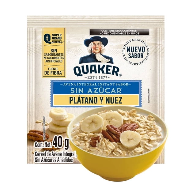 Avena integral Quaker instant sabor plátano 40 g