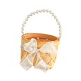 thumbnail image 2 of Cesta de boda con asa, pequeña cesta de regalo decorada con cinta para decoración del hogar 15.5 cm, 2 of 9