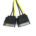 thumbnail image 3 of Cable de alimentación para tarjeta gráfica de 20 cm, de SATA de 15 pines macho a PCI-e de 6 pines hembra, para GPU de ordenador, 3 of 4