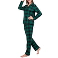 thumbnail image 3 of Conjunto de pijamas navideños a juego para toda la familia: camisa de manga larga a cuadros y pantalón con cintura elástica., 3 of 10