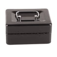 thumbnail image 2 of Caja de dinero de metal con 6 compartimentos, caja de dinero de alta seguridad con bandeja para dinero y cerradura con llave para el hogar y el negocio, color negro, 2 of 15