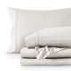 thumbnail image 1 of Juego de sábanas ultra suaves Bare Home Colección Premium 1800 3 piezas tamaño Twin XL raya diplomática piedra/blanco, 1 of 7