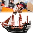 thumbnail image 2 of Barco pirata para niños, juguete de simulación, decoración del hogar, adornos de seguridad, modelo de barco pirata duradero para niños, 2 of 9