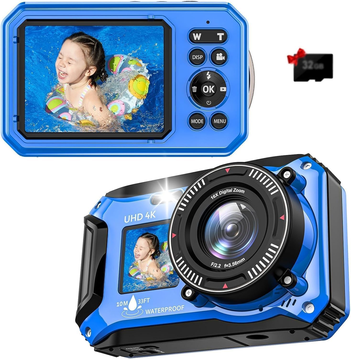 Cámara SiSuSy 56MP 4K UHD Impermeable para Snorkel a 10m