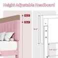 thumbnail image 4 of Yeshouse Estructura de cama individual, plataforma tapizada en terciopelo con cabecero ajustable con capitoné vertical, no requiere somier, fácil montaje, color rosa, 4 of 8