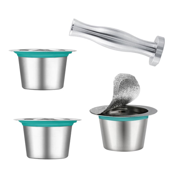 WEUVEB Cápsulas De Café Rellenable De Inoxidable Con Herramienta Para Preparar Espresso