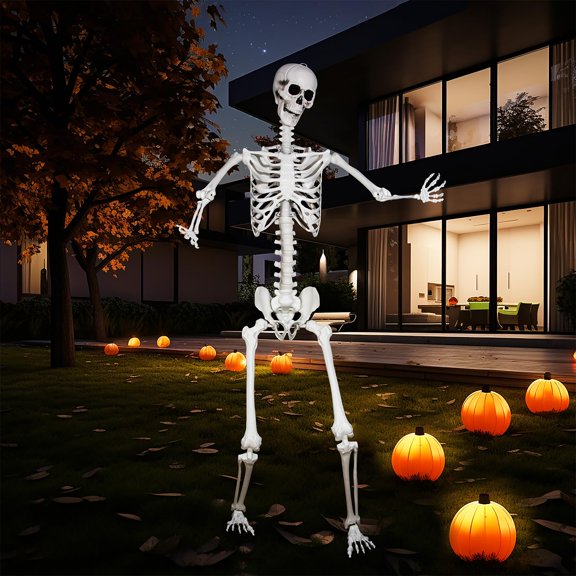 Esqueleto gigante de Halloween, Kukooka, 238 cm, articulaciones móviles