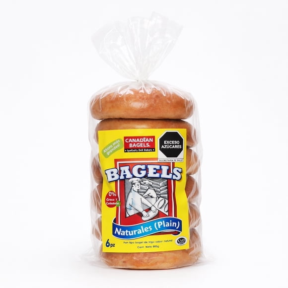 2 Pack Canadian Bagels Naturales 6pz 800gr