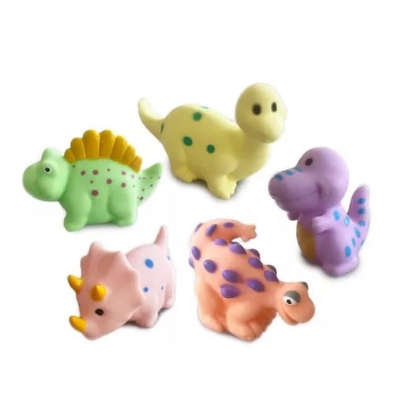 Set de 5 Dinosaurios BF TOYS Lanza Agua Color Pastel para Baño