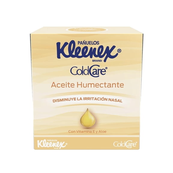 Pañuelos desechables Kleenex Cold Care con aceite humectante 65 pzas
