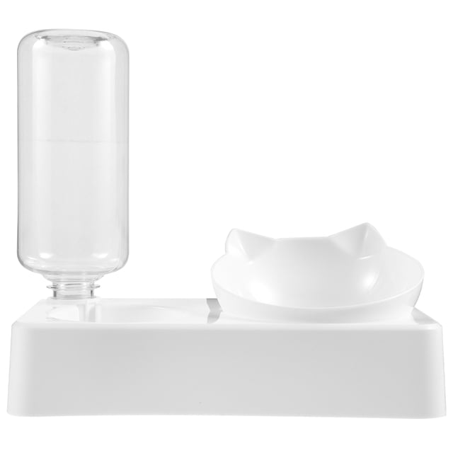 Protección de cuello PET Feeding Bowl Double Food Water Storage Bowl Food Envase Contenedor