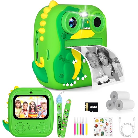 Cámara Digital Instantánea para Niños, 1080P Cámara Digital Niños con 2,8'' Grande Pantalla HD, Doble Camara, Flash, Tarjeta SD de 32 GB, Caja, Regalo para Niños y Niñas 3 a 12 Años