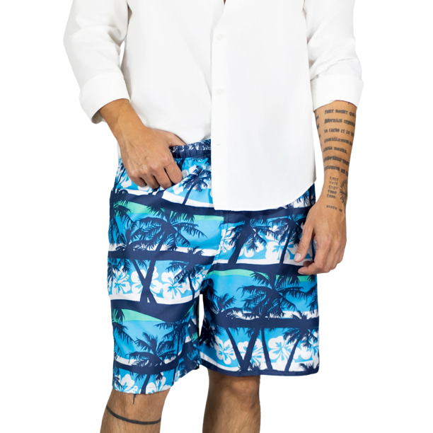 Short Hombre Traje de Baño o Casual Cintura Ajustable y Bolsas