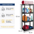thumbnail image 3 of Estante PLASTICO Pretul 4 Repisas capacidad máx 108 kg, 3 of 3