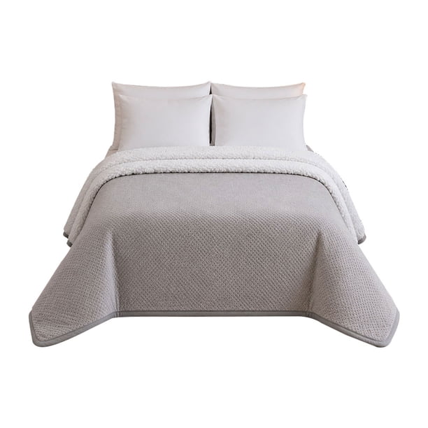 Cobertor Providencia Bondeado Microcapitonado 160 cm x 210 cm Gris