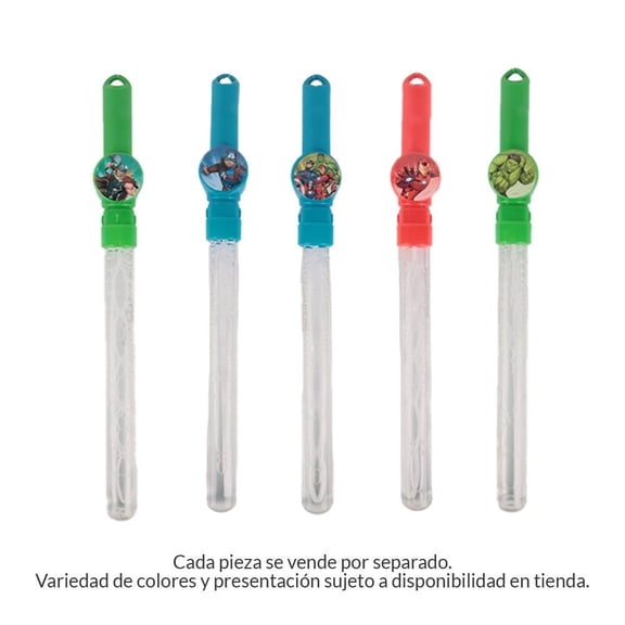 Burbujero Prichos Marvel Alargado Transparente con Mango de Color Varios Colores 1 Pieza