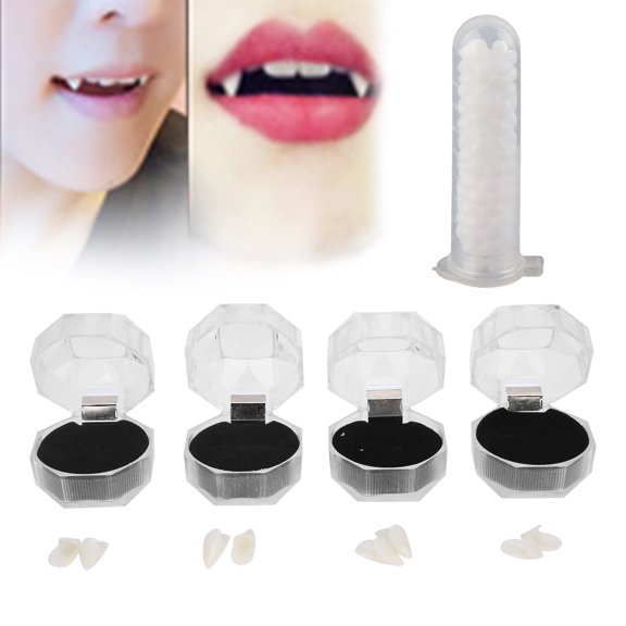 Dientes De Colmillos De Vampiro, Prácticos Dientes De Vampiro De Halloween Con Caja Para Dentadura Postiza Disfrazarse Para Regalos De Fiesta De Cosplay Para Fiesta De Hombre Lobo