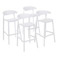 thumbnail image 1 of Set 4 Bancos Bar Cocina Desayunador Barra Respaldo Plástico Blanco, 1 of 6