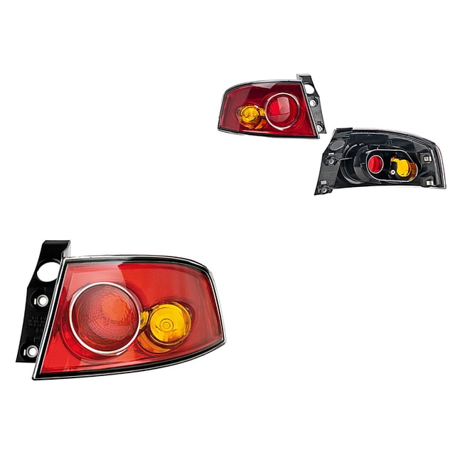 par de calaveras ibiza 2003 a 2009 seat depo s/foco faros traseros exteriores DEPO para ambos lados; lente roja con reflector circular, lente ámbar para direccional, carcasa negra y conectores visibles; pieza izquierda y derecha incluidas. A menudo se usan como reemplazo directo en restauraciones de carrocería.