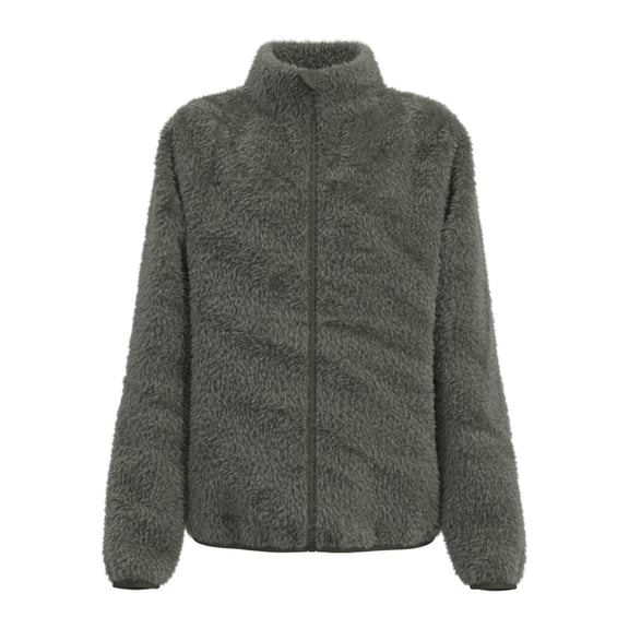 Chamarra Simply Basic para Niño, Borrego Coral Fleece Lisa, Militar Talla 6