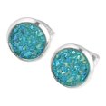 thumbnail image 2 of Minnieouse Pendientes redondos Llamativos Gotas para los oídos Galvanoplastia fina Incrustaciones de diamantes de imitación Espárragos para los oídos Ropa, zapatos y accesorios Miscelánea cian, 2 of 6