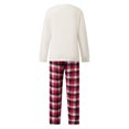 thumbnail image 2 of Conjunto de pijama navideño familiar a juego, camisetas de manga larga con estampado de árbol de Navidad y pantalones a cuadros. Ropa de dormir navideña., 2 of 9