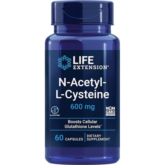 Life Extension | N-acetil-L-cisteína 600 mg, 60 cápsulas. Suplemento que Aporta una poderosa protección antioxidante.