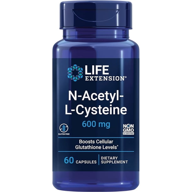 Life Extension | N-acetil-L-cisteína 600 mg, 60 cápsulas. Suplemento que Aporta una poderosa protección antioxidante.