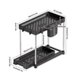 thumbnail image 3 of Gabinete de cocina estante colgante, estante de armario de cocina, estante de almacenamiento de cocina de 2 niveles, estante de cocina plegable, metal, dise?o de 2 niveles, para cocina, 3 of 8