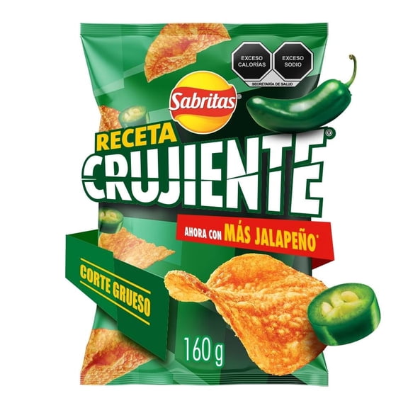 Papas fritas Sabritas Receta Crujiente sabor jalapeño 160 g
