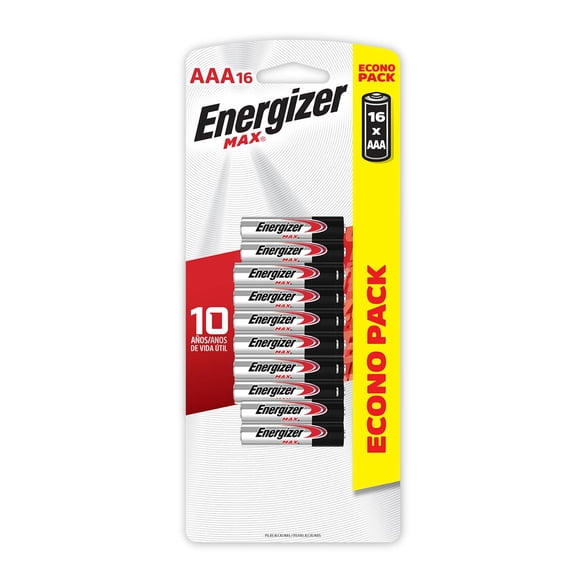 PILA ENERGIZER MAX ALCALINA AAA CON 16 UNIDADES 1.5V gris 1