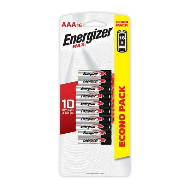 PILA ENERGIZER MAX ALCALINA AAA CON 16 UNIDADES 1.5V gris 1