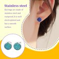 thumbnail image 4 of Minnieouse Pendientes redondos Llamativos Gotas para los oídos Galvanoplastia fina Incrustaciones de diamantes de imitación Espárragos para los oídos Ropa, zapatos y accesorios Miscelánea cian, 4 of 6