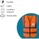 thumbnail image 2 of Chaleco de Seguridad Simonetta Vespetti con Tiras Reflectantes y Cierre Talla S 5 Piezas Naranja, 2 of 5
