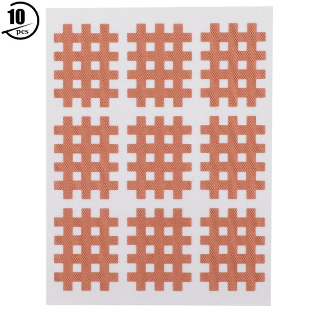 10 unids/bolsa cinta elástica de kinesiología cruzada en espiral cintas cruzadas de terapia física 74x98mm Color de piel
